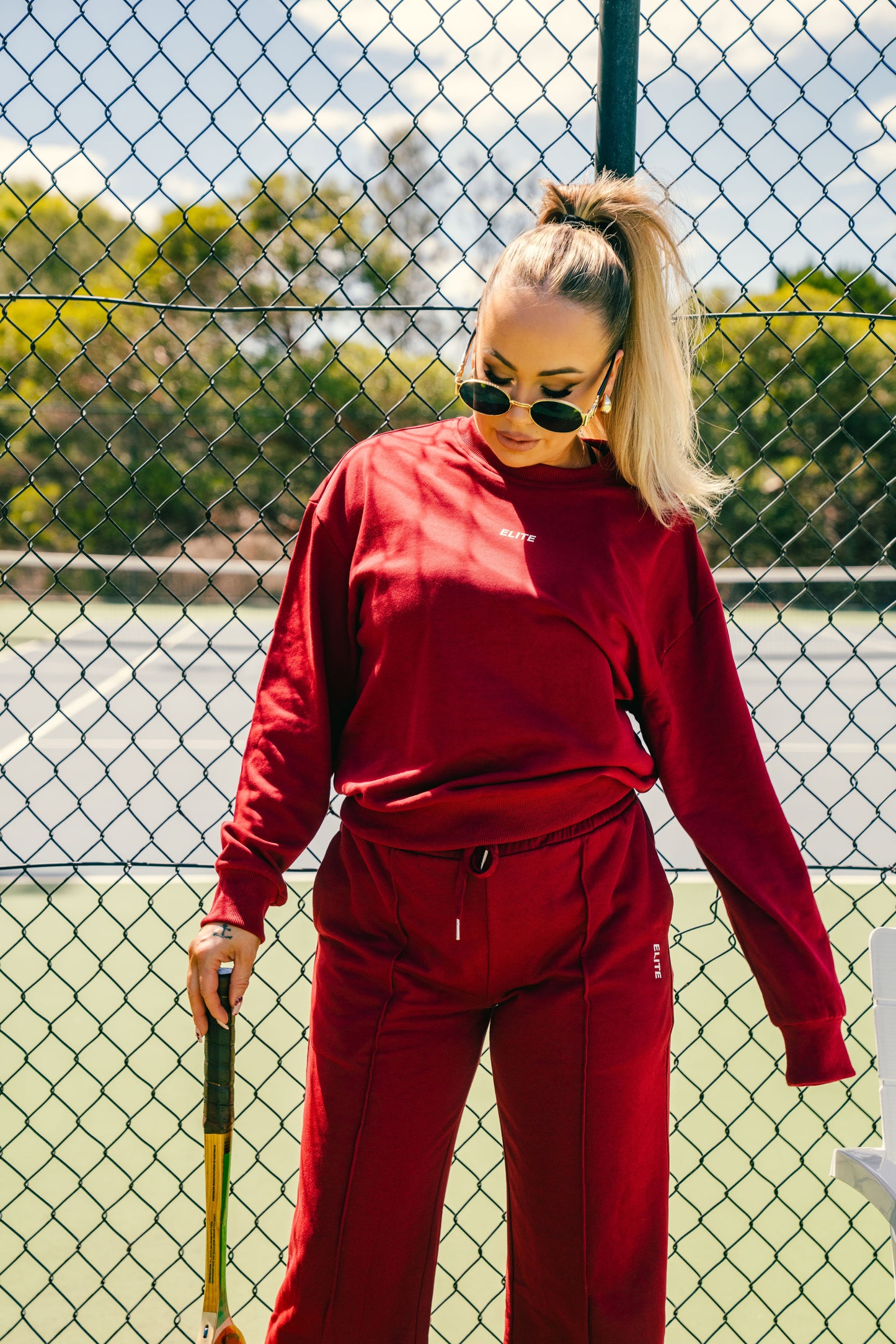 Cherry Red Track Pants