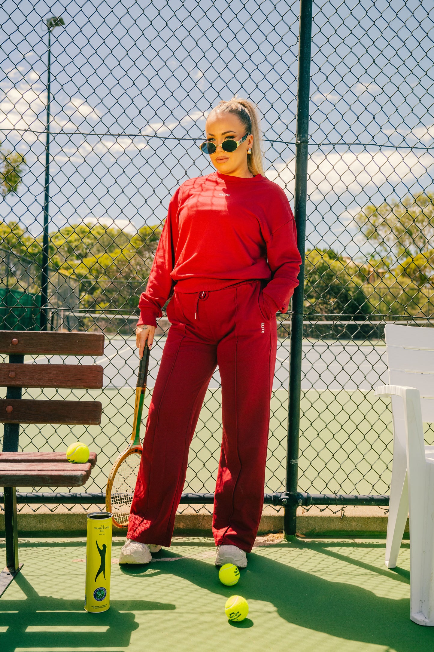 Cherry Red Track Pants