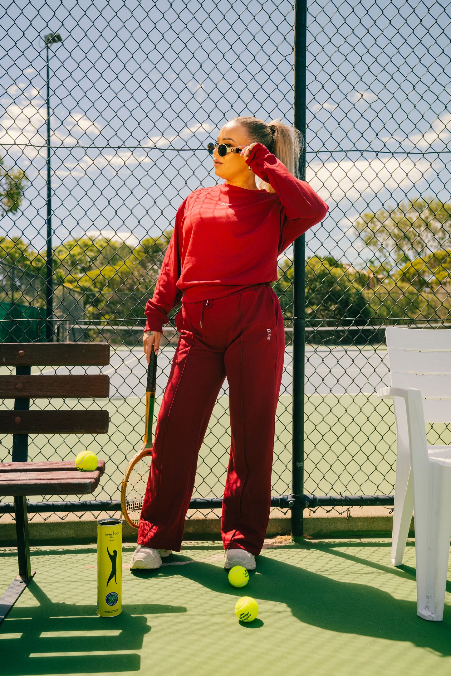 Cherry Red Track Pants
