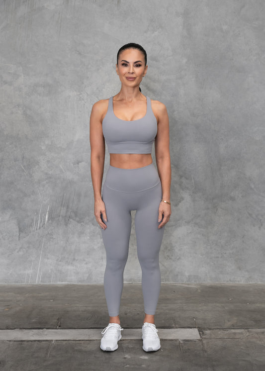 Matching Tights/Crop Set | Grey